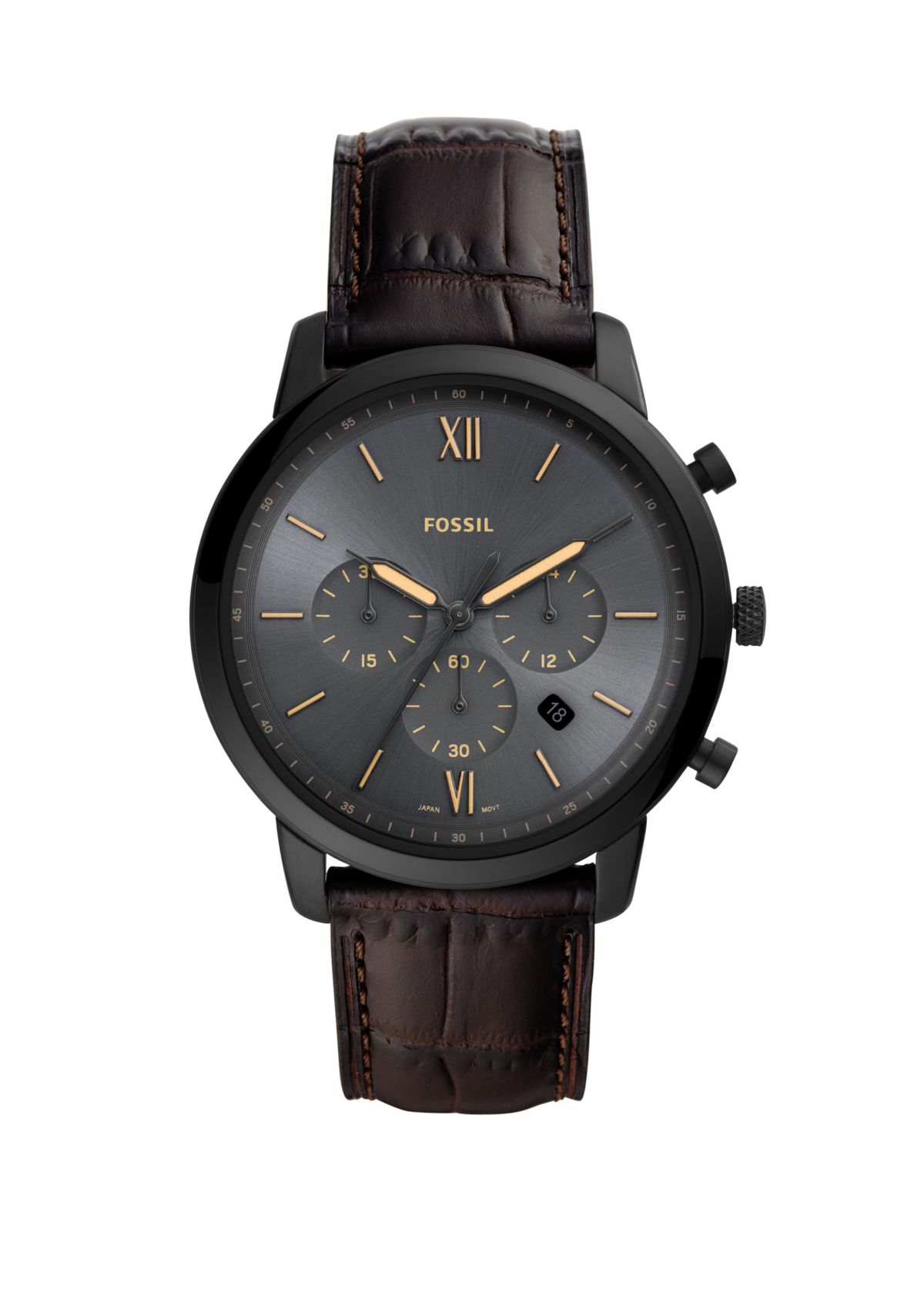Mens Neutra Chronograph Brown Leather Watch