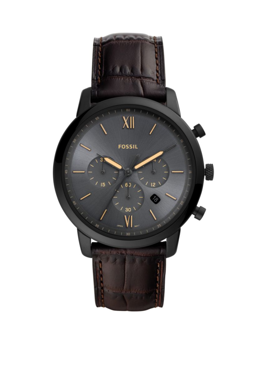 Mens Neutra Chronograph Brown Leather Watch