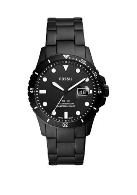 Fossil® Men's Blue Dive Black Stainless Steel Bracelet Watch | belk