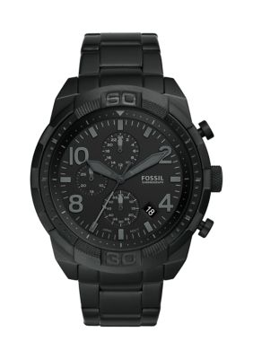 Fossil Bronson Chronograph Black Stainless Steel Watch belk