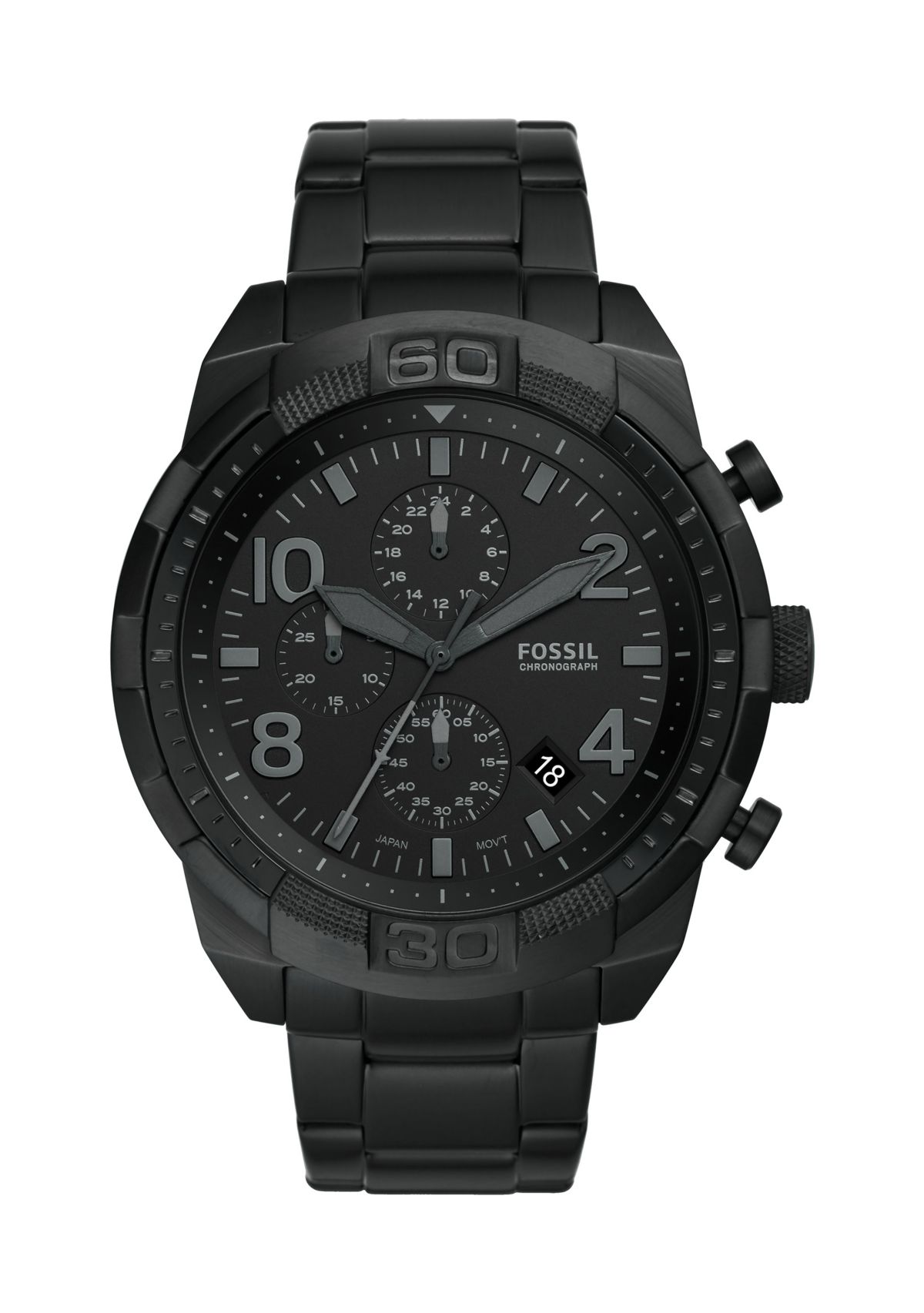 Bronson Chronograph Black Stainless Steel Watch