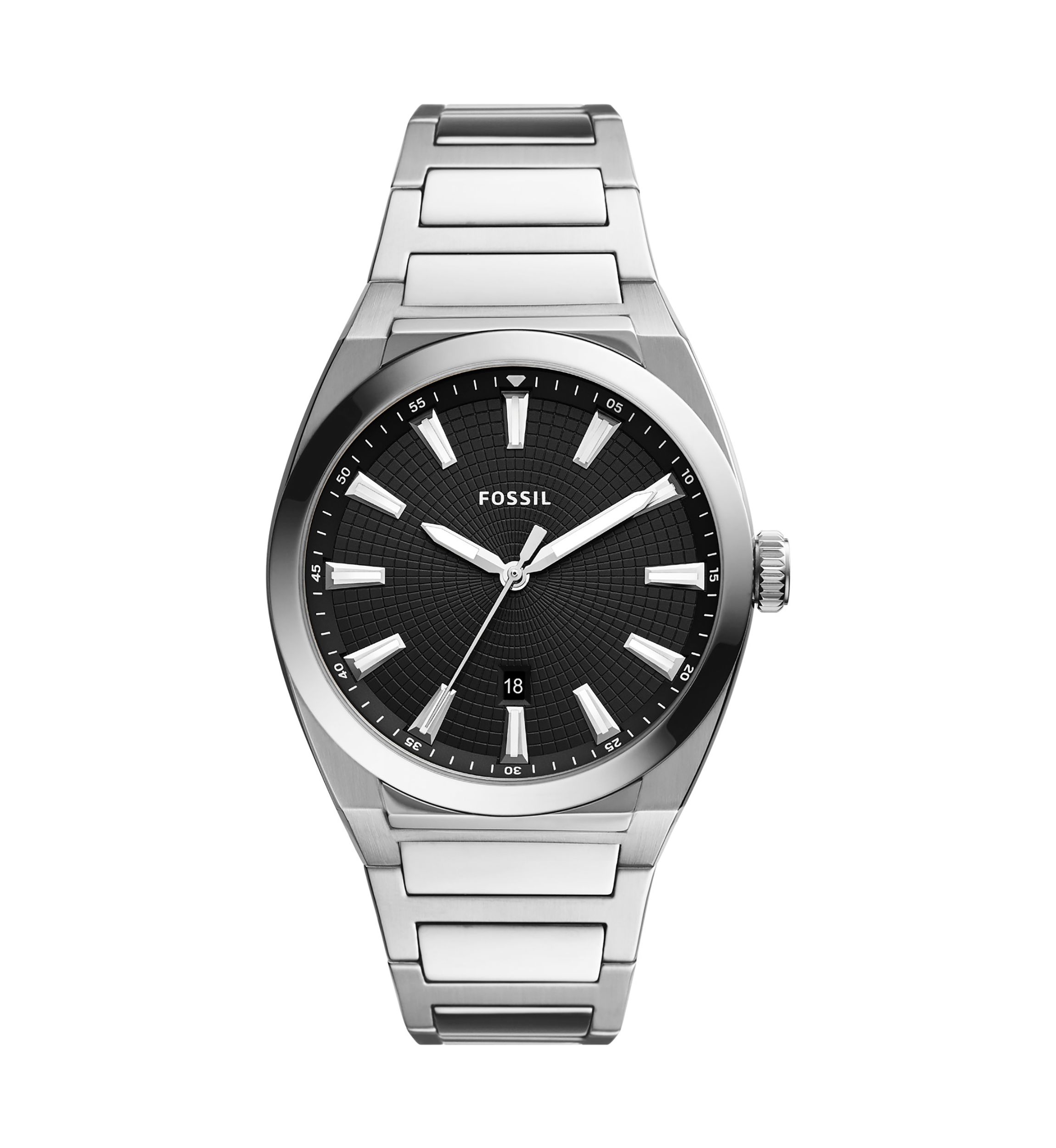 Everett Three-Hand Date Stainless Steel Watch
