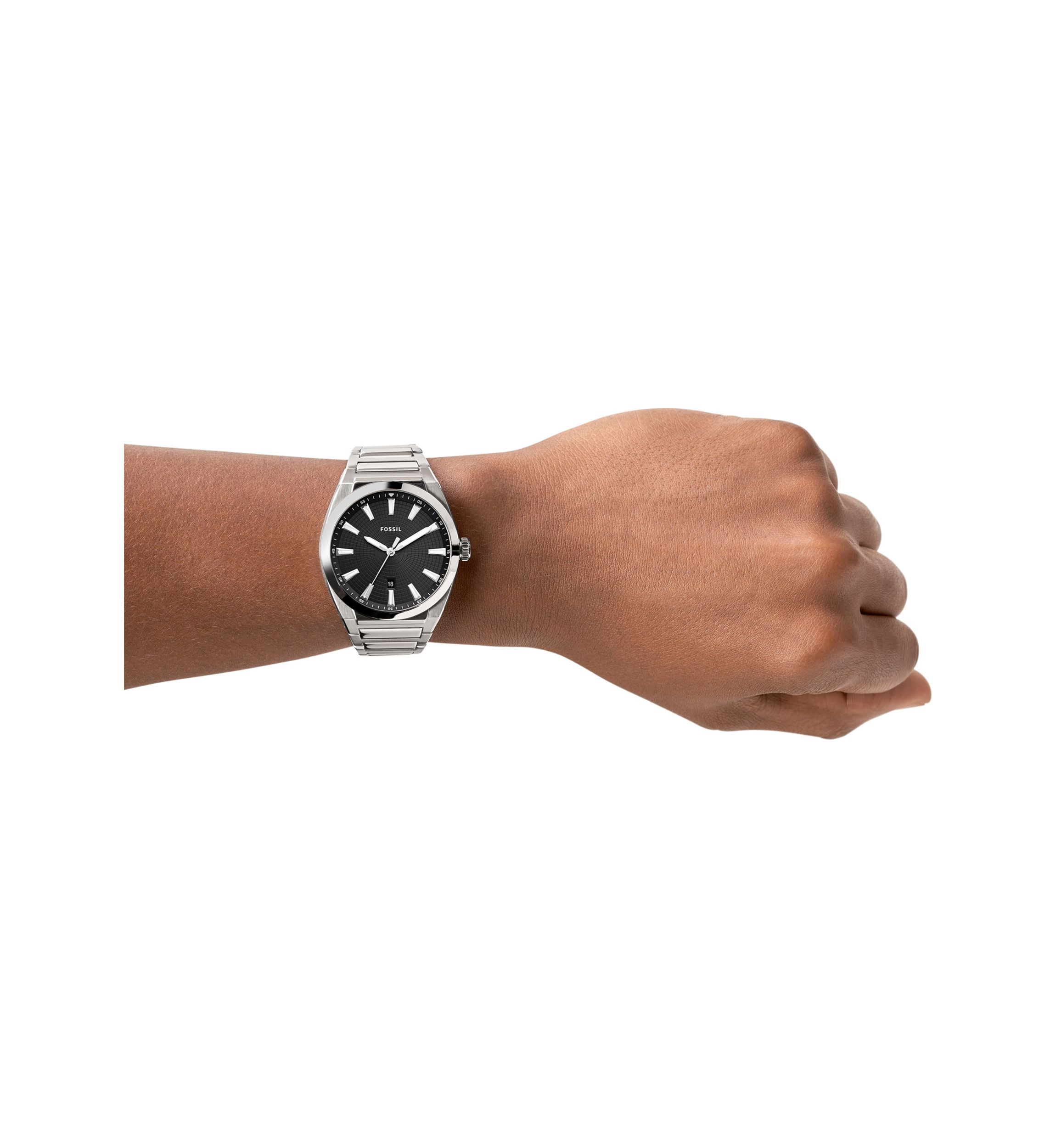 Everett Three-Hand Date Stainless Steel Watch