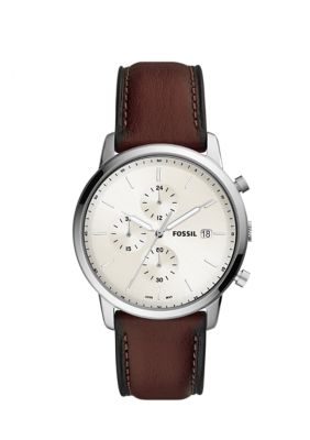 Fossil Men's Minimalist Chronograph Brown Eco Leather Watch