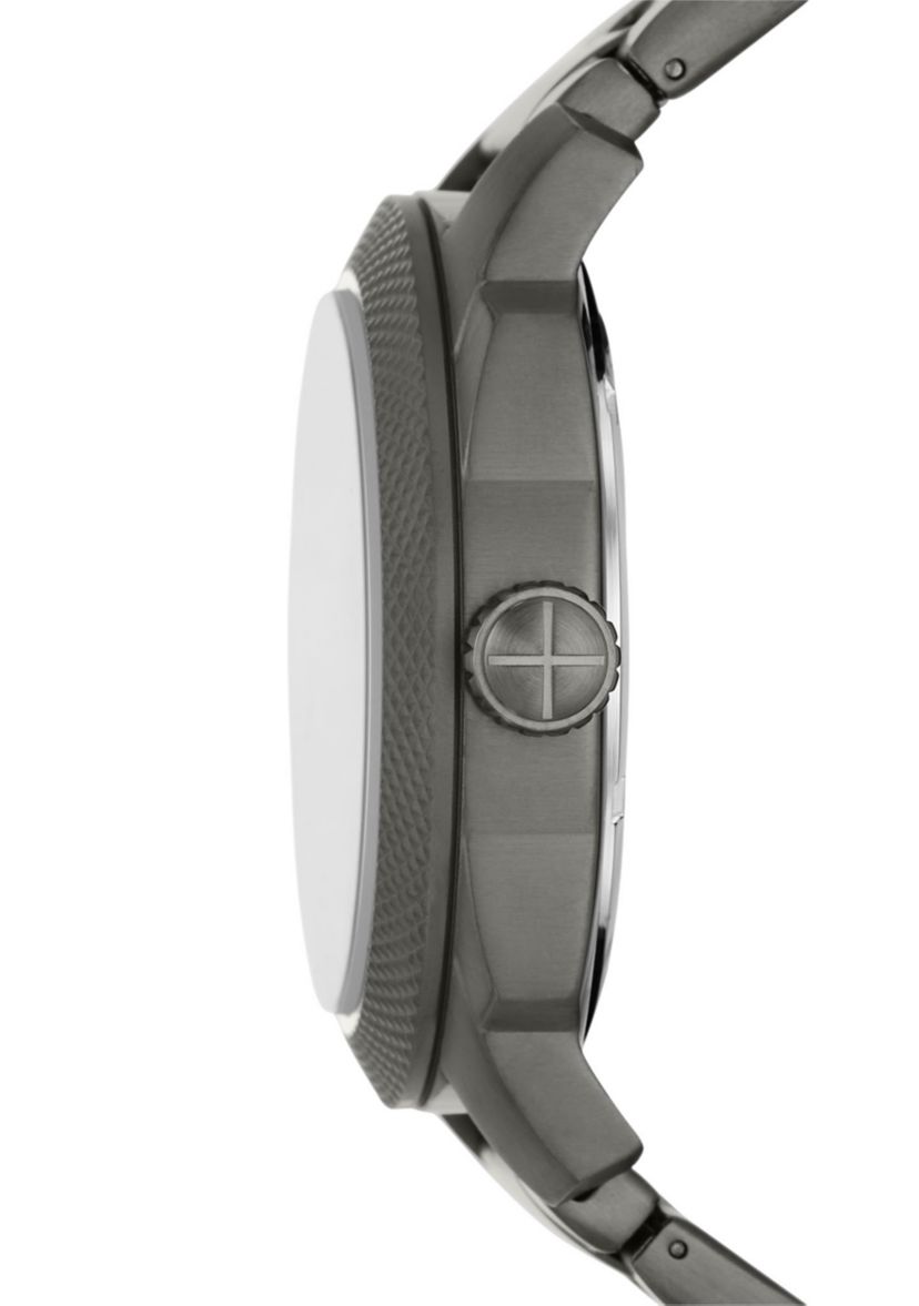 Machine Three-Hand Date Smoke Stainless Steel Watch
