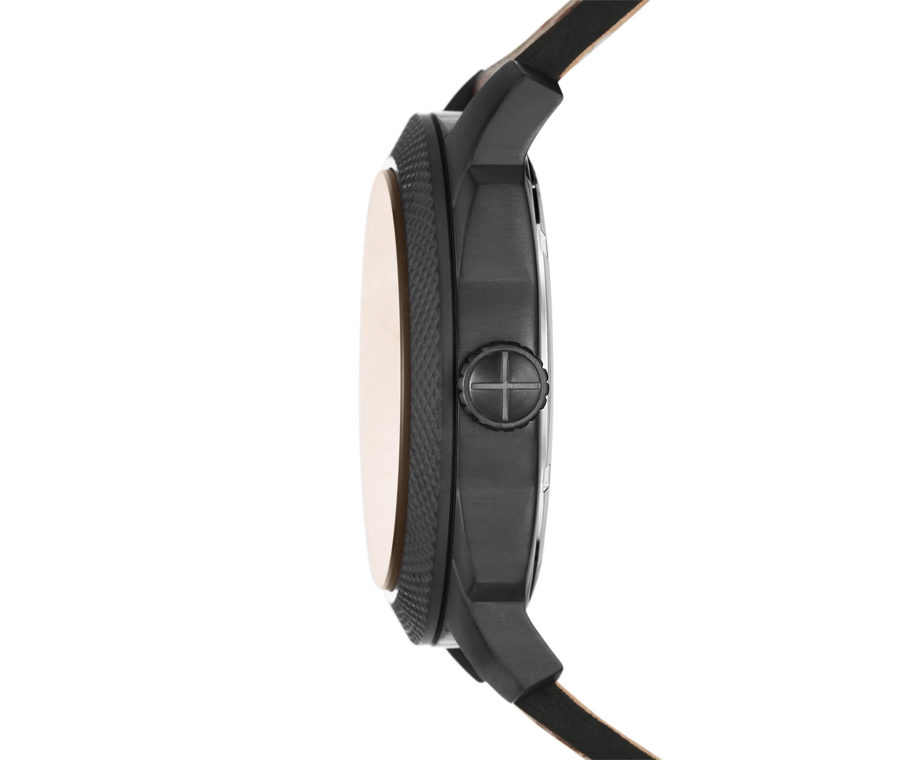 Machine Three-Hand Date Dark Brown LiteHide™ Leather Watch