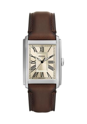 Fossil Men's Carraway Three Hand Brown Leather Watch