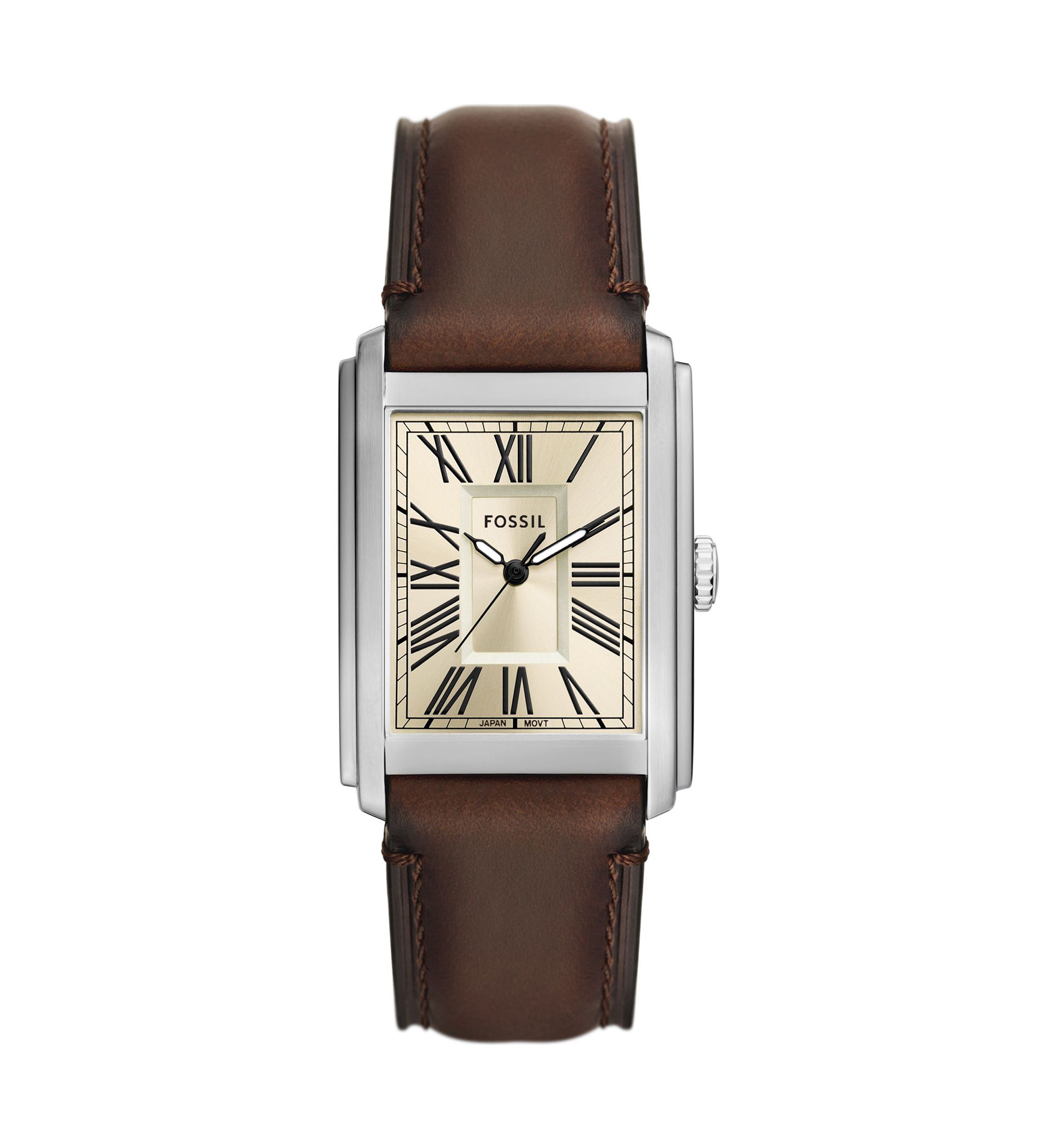 Carraway Three Hand Brown Leather Watch