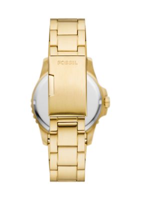 Round Gold Green Bracelet Watch 