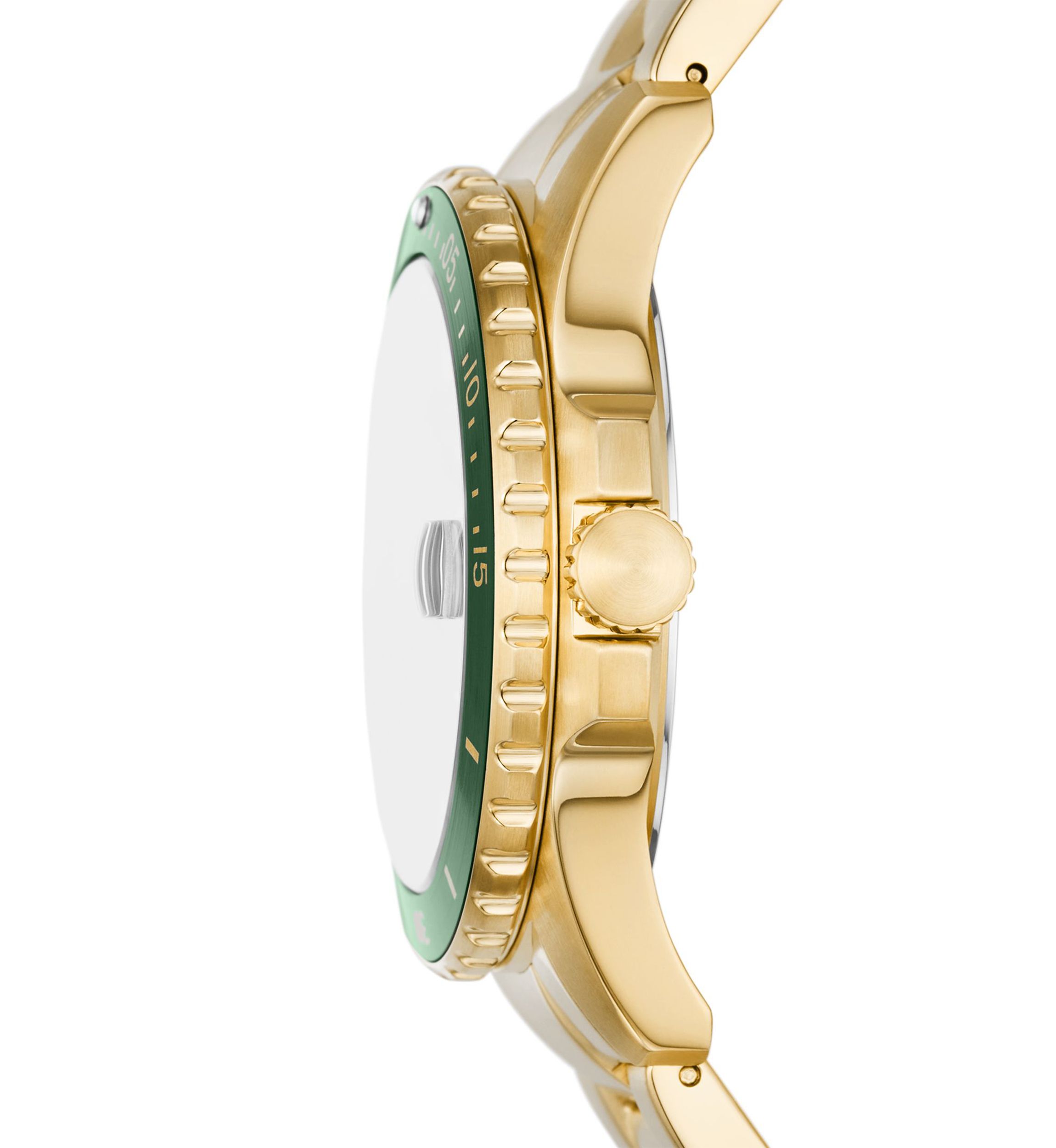 Round Gold Green Bracelet Watch 