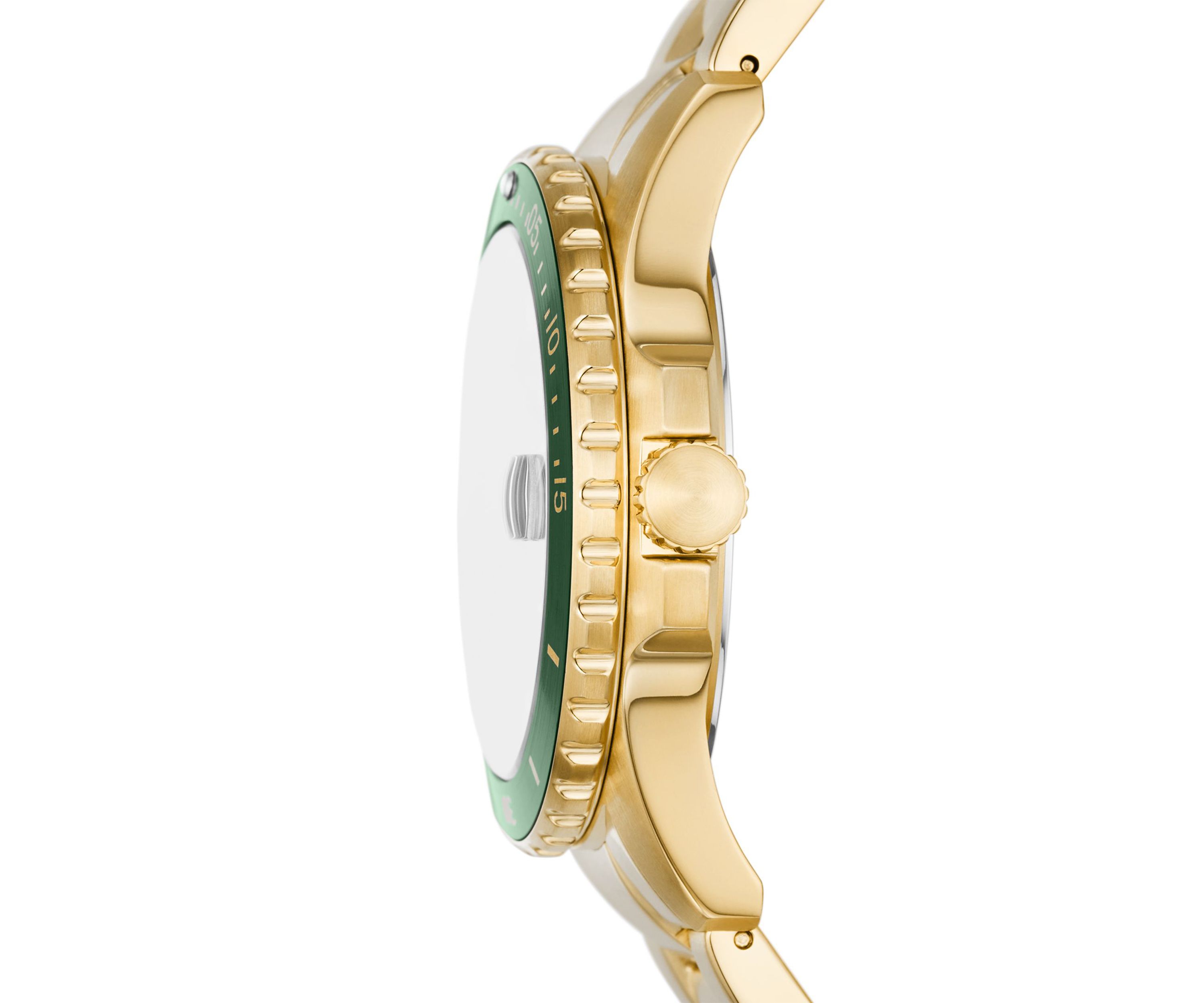 Round Gold Green Bracelet Watch 