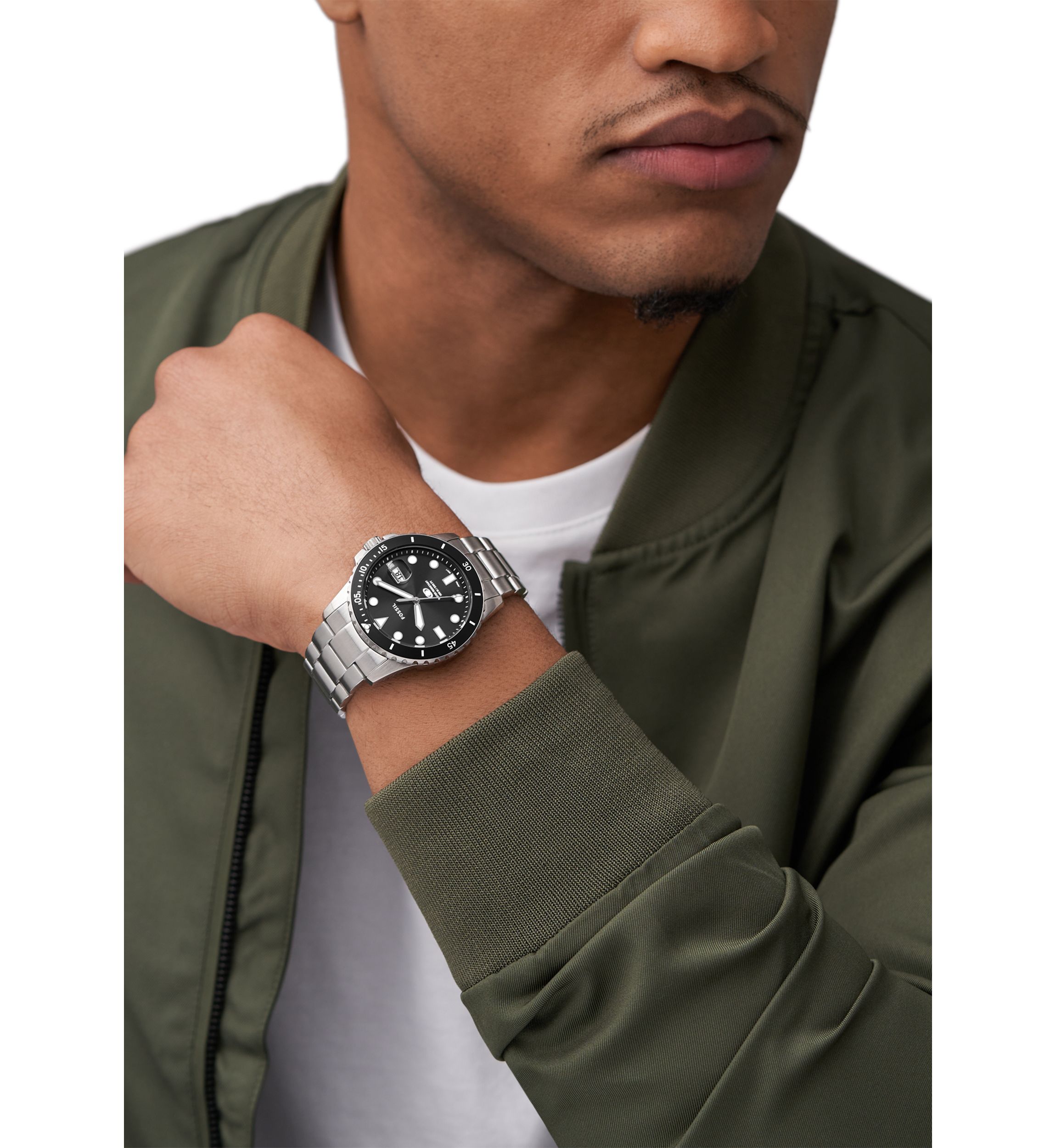 Silver Black Bracelet Watch 