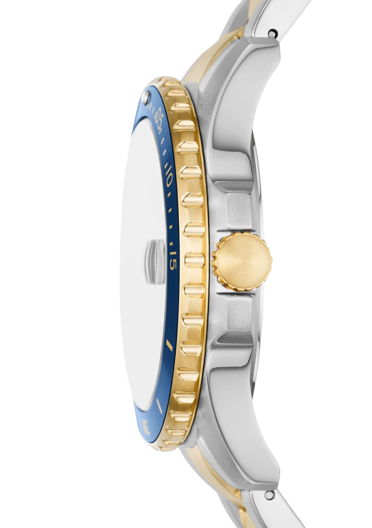 Two Tone Stainless Steel Blue Watch