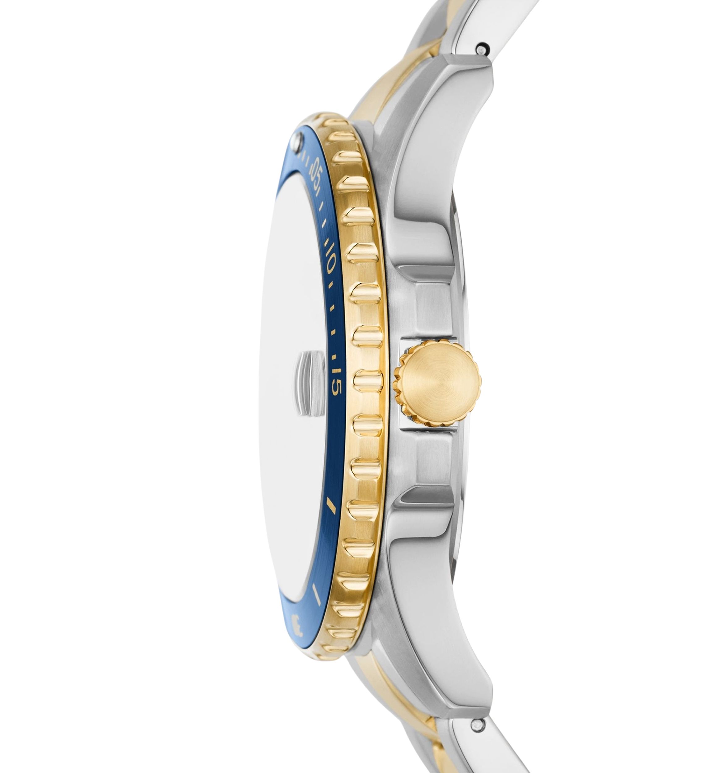 Two Tone Stainless Steel Blue Watch
