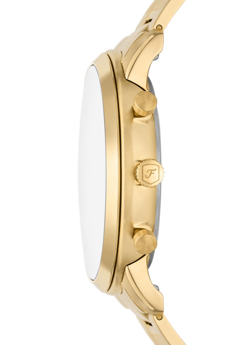 Gold Tone Black Face Watch