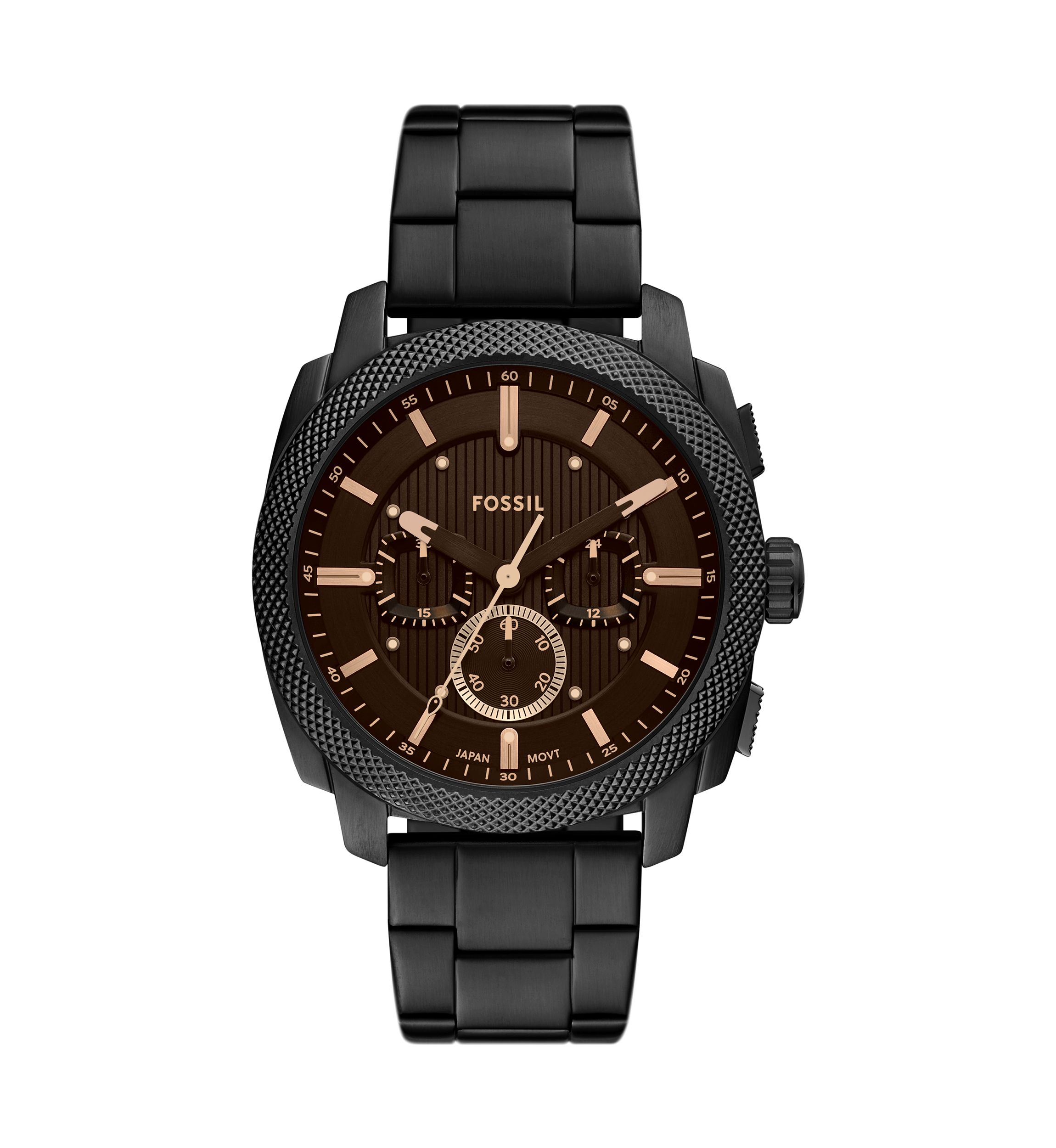 Rose Gold Black Metal Watch