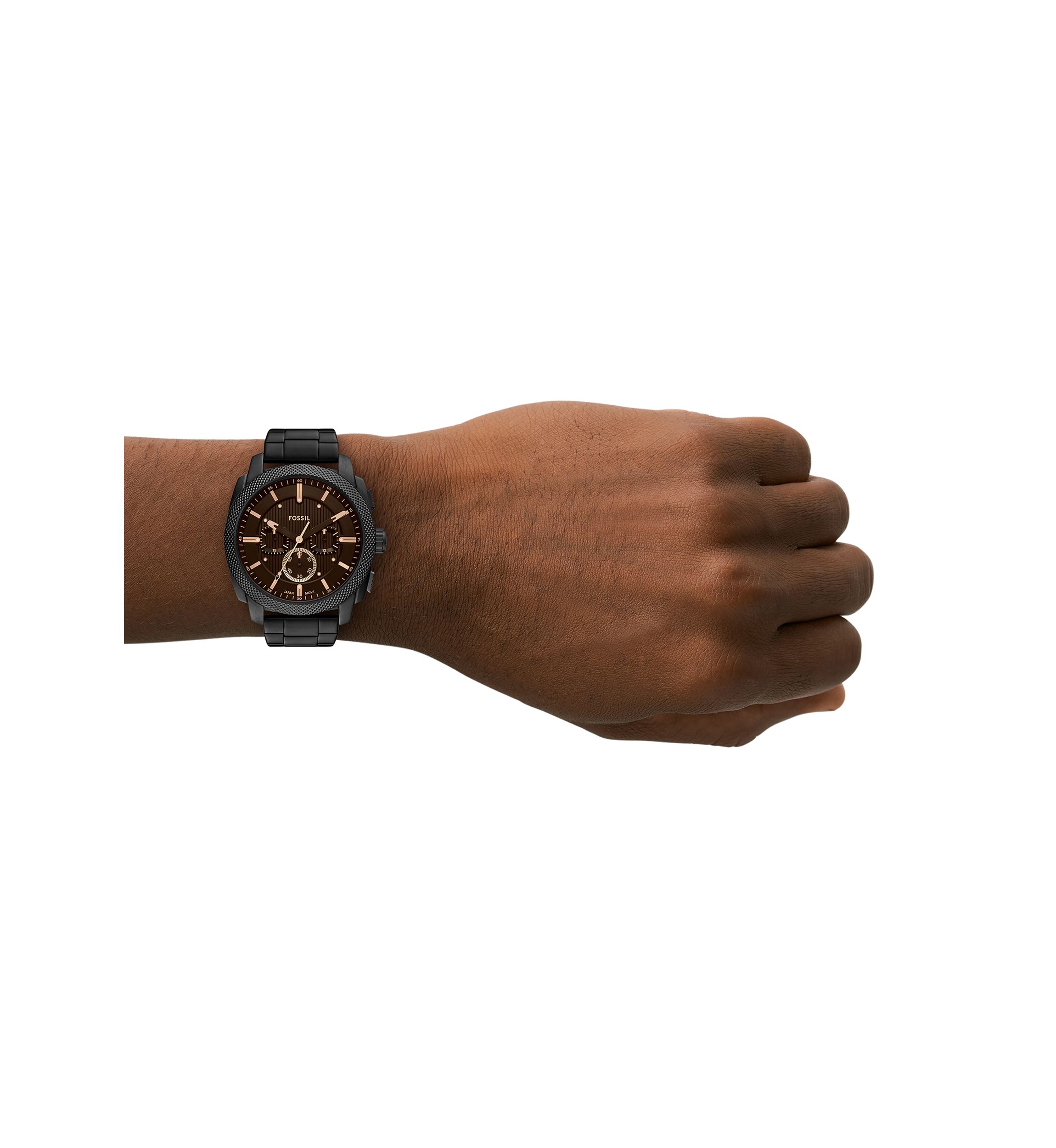 Rose Gold Black Metal Watch