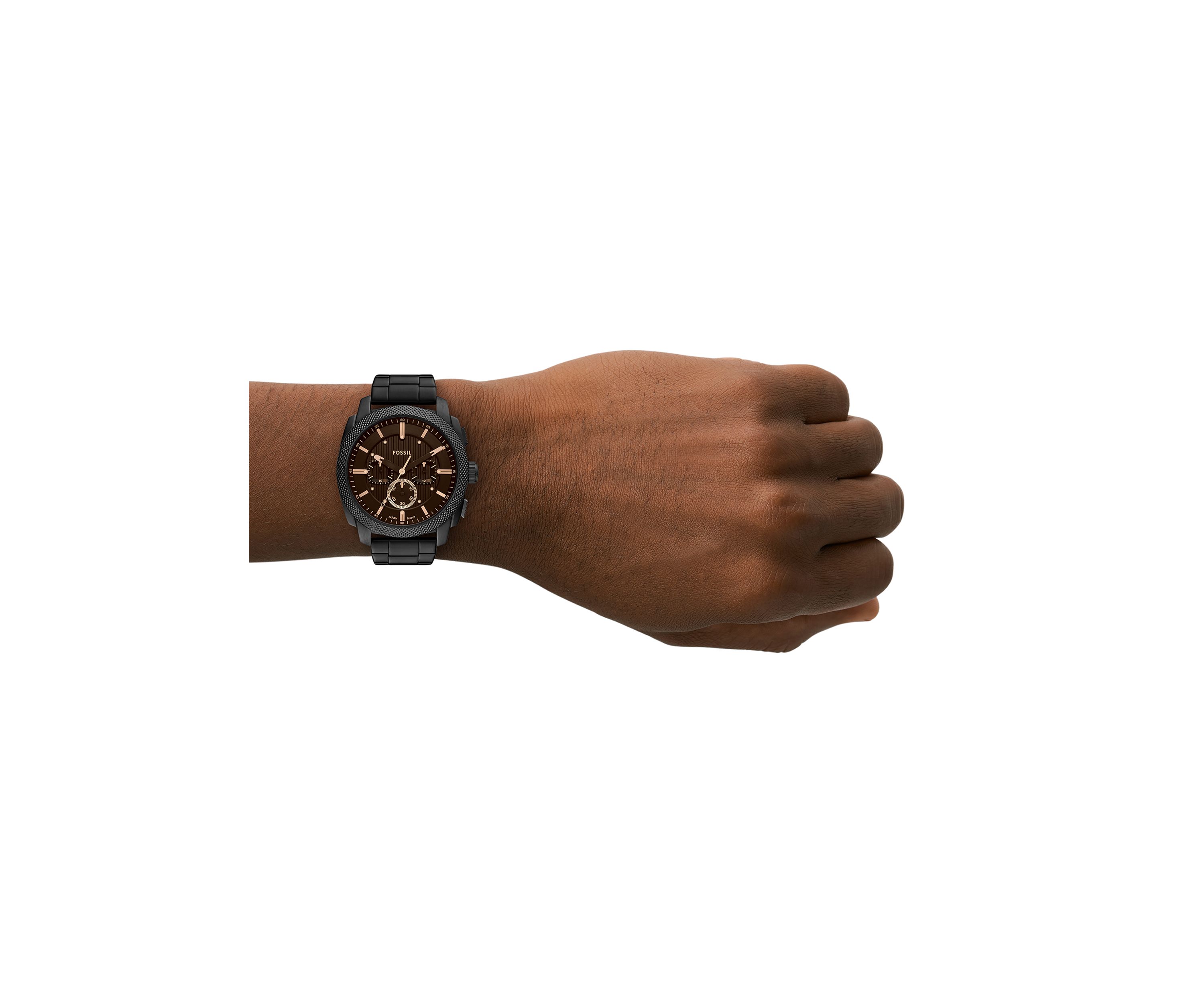 Rose Gold Black Metal Watch