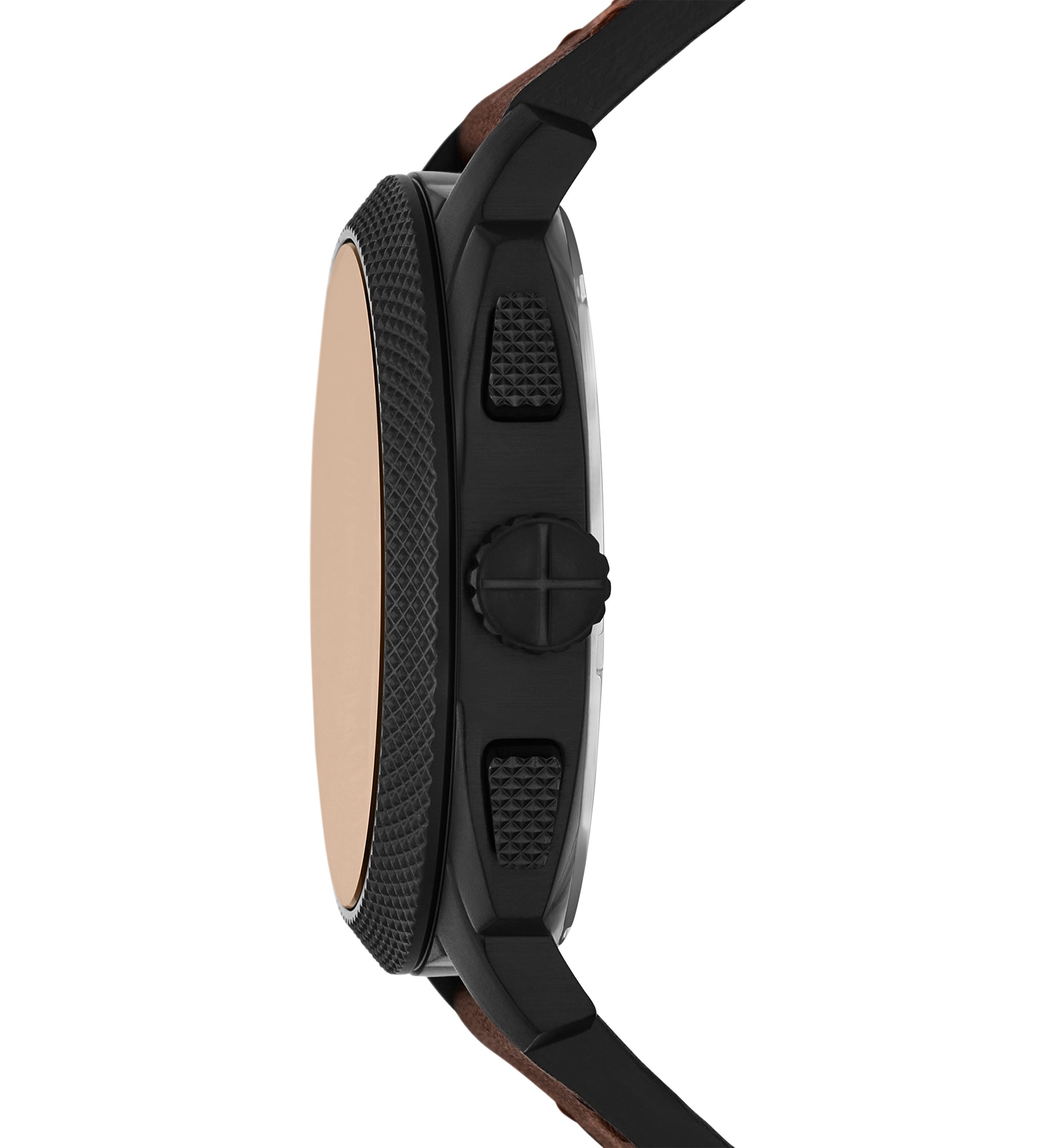 Rose Gold Brown Leather Strap Watch