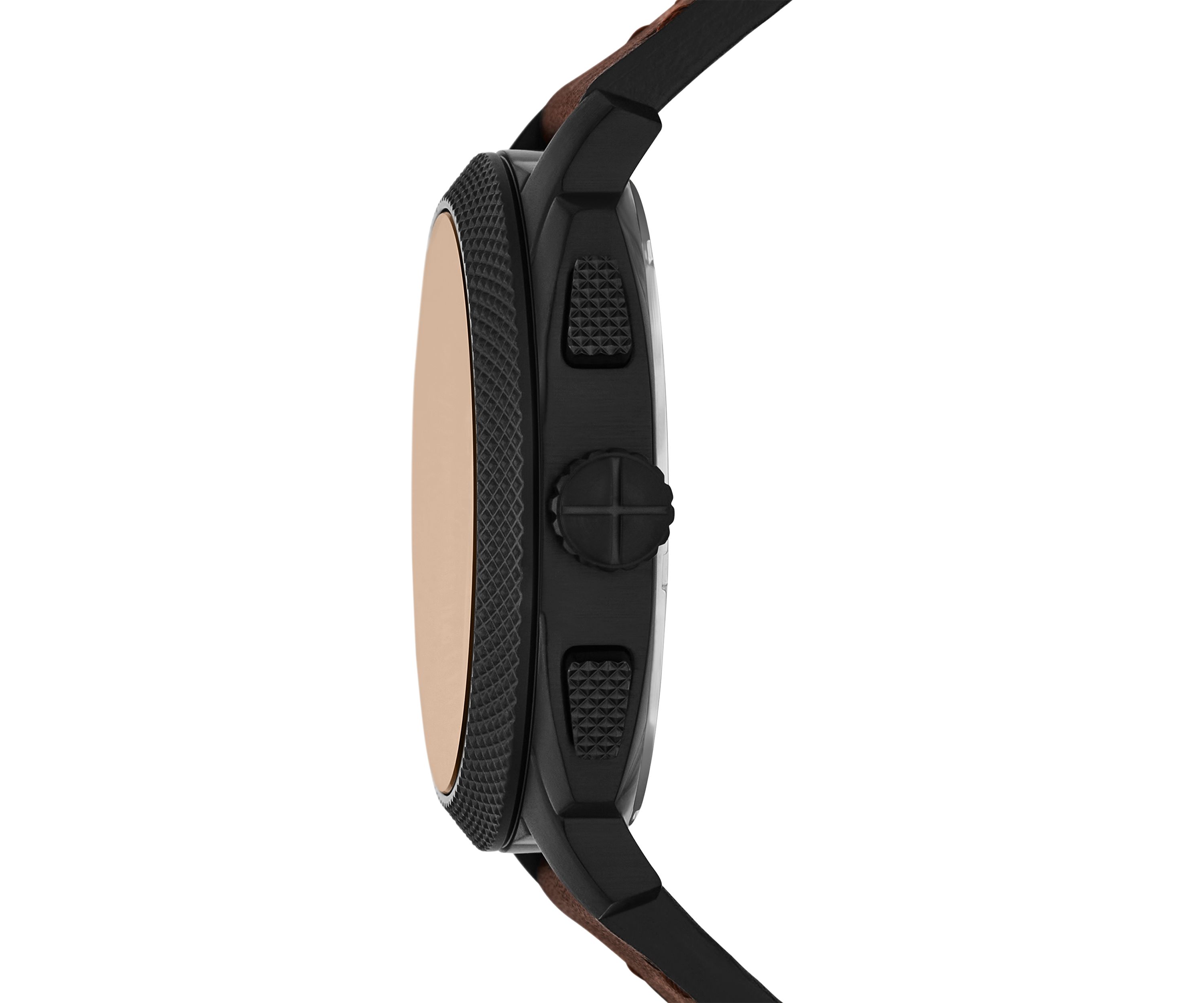 Rose Gold Brown Leather Strap Watch