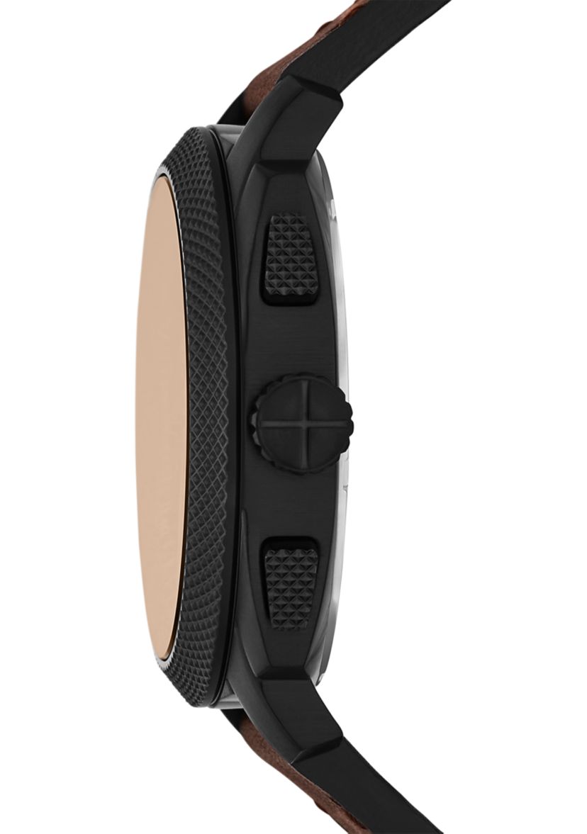 Rose Gold Brown Leather Strap Watch