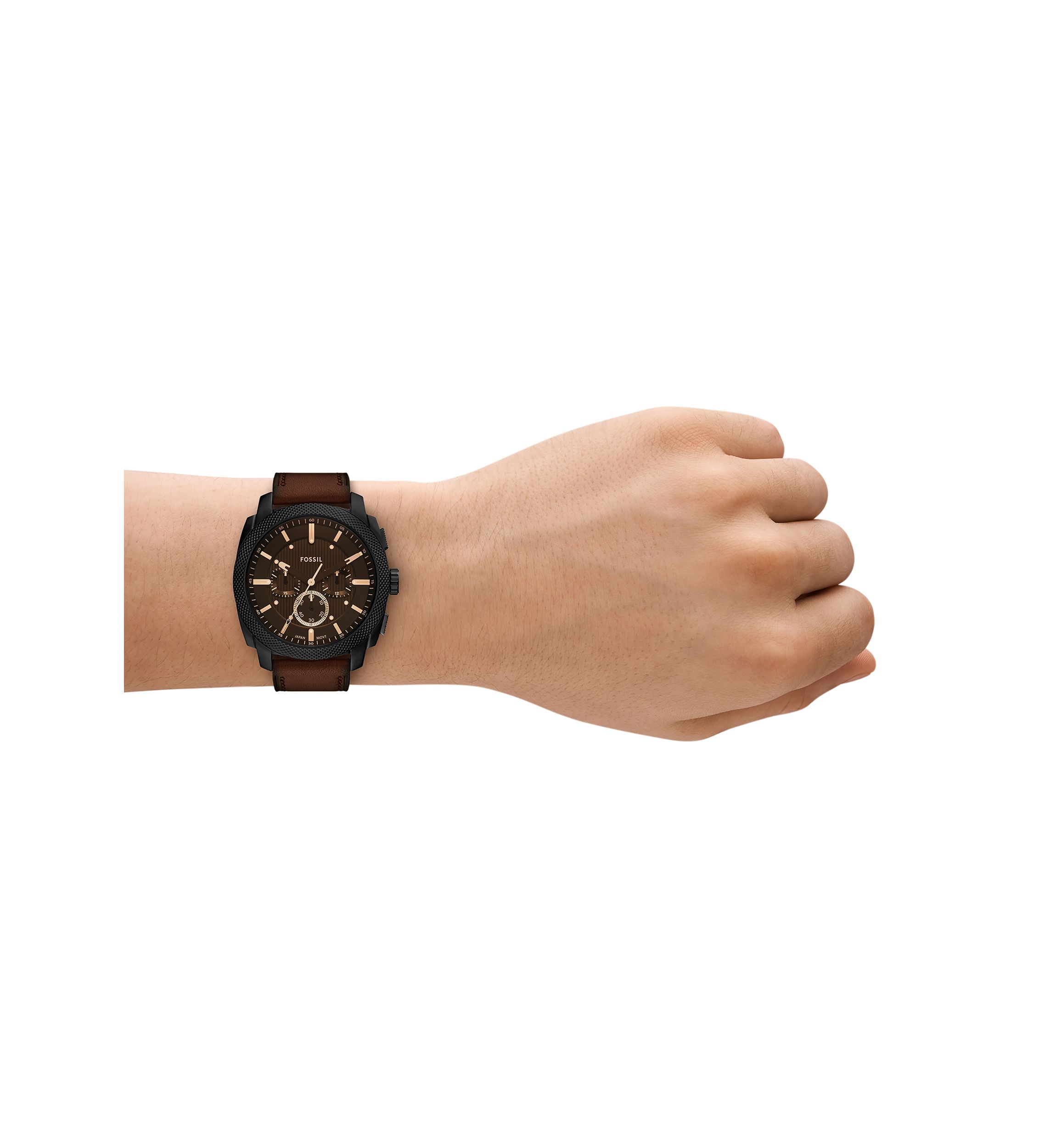Rose Gold Brown Leather Strap Watch