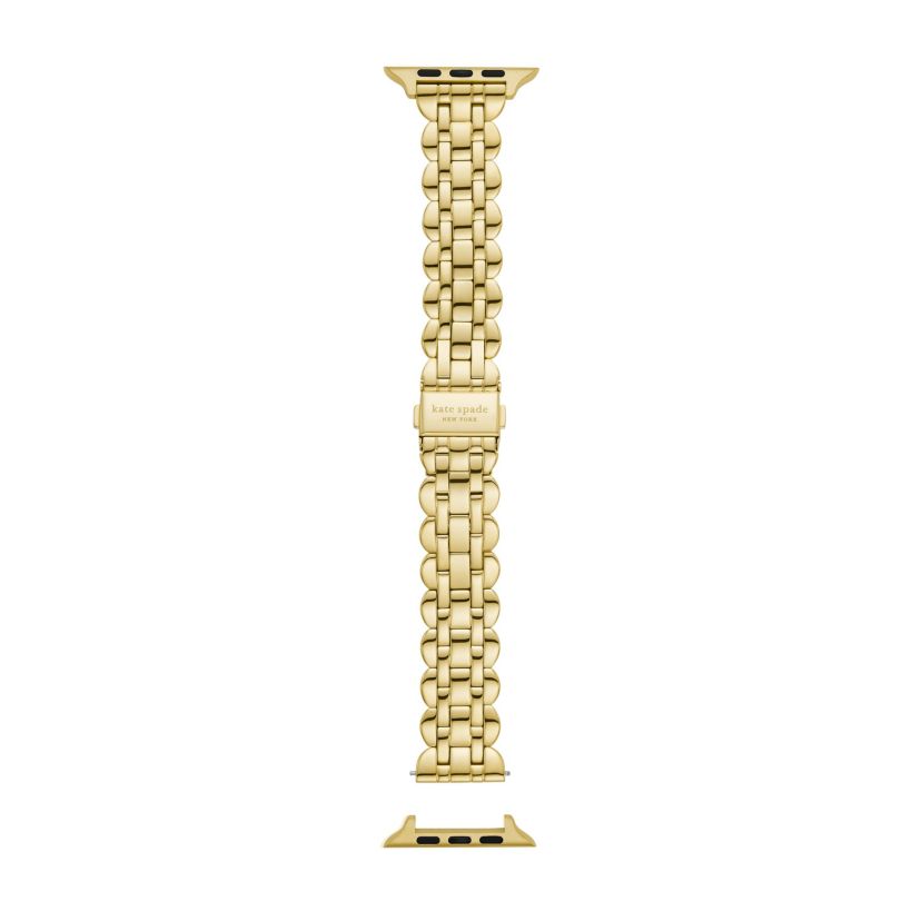 new york gold-tone scallop stainless steel bracelet band for apple watch®, 38/40/41mm