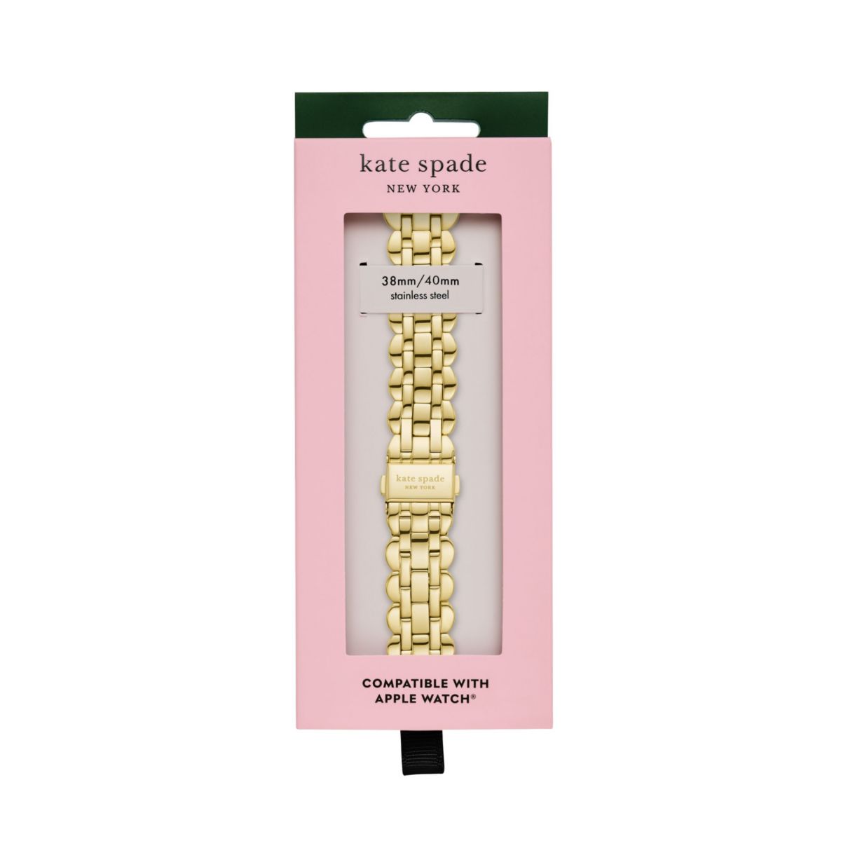 new york gold-tone scallop stainless steel bracelet band for apple watch®, 38/40/41mm