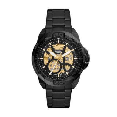 Fossil Men's Bronson Automatic Black Stainless Steel Watch -  0796483561878