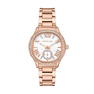 Michael Kors Sage Three-Hand Rose Gold-Tone Stainless Steel Watch -  5801117MK4806