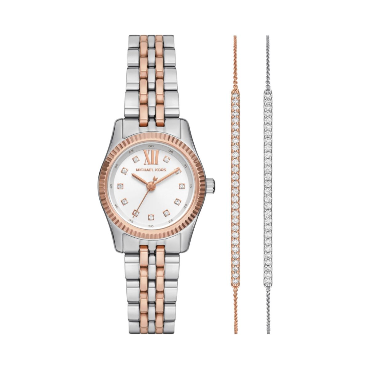 Lexington Three-Hand Two-Tone Stainless Steel Watch and Bracelets Gift Set