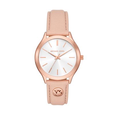 Michael Kors Slim Runway Three-Hand Blush Leather Watch -  5801117MK7467