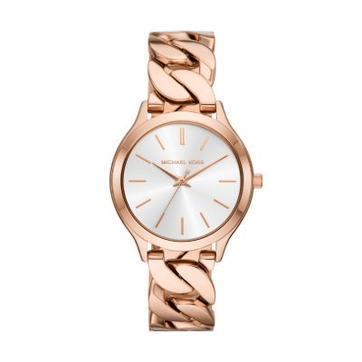 Michael Kors Runway Three-Hand Rose Gold-Tone Stainless Steel Watch -  5801117MK7473