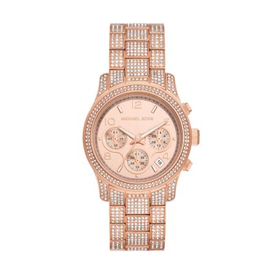 Michael Kors Runway Chronograph Rose Gold Tone Stainless Steel Watch belk