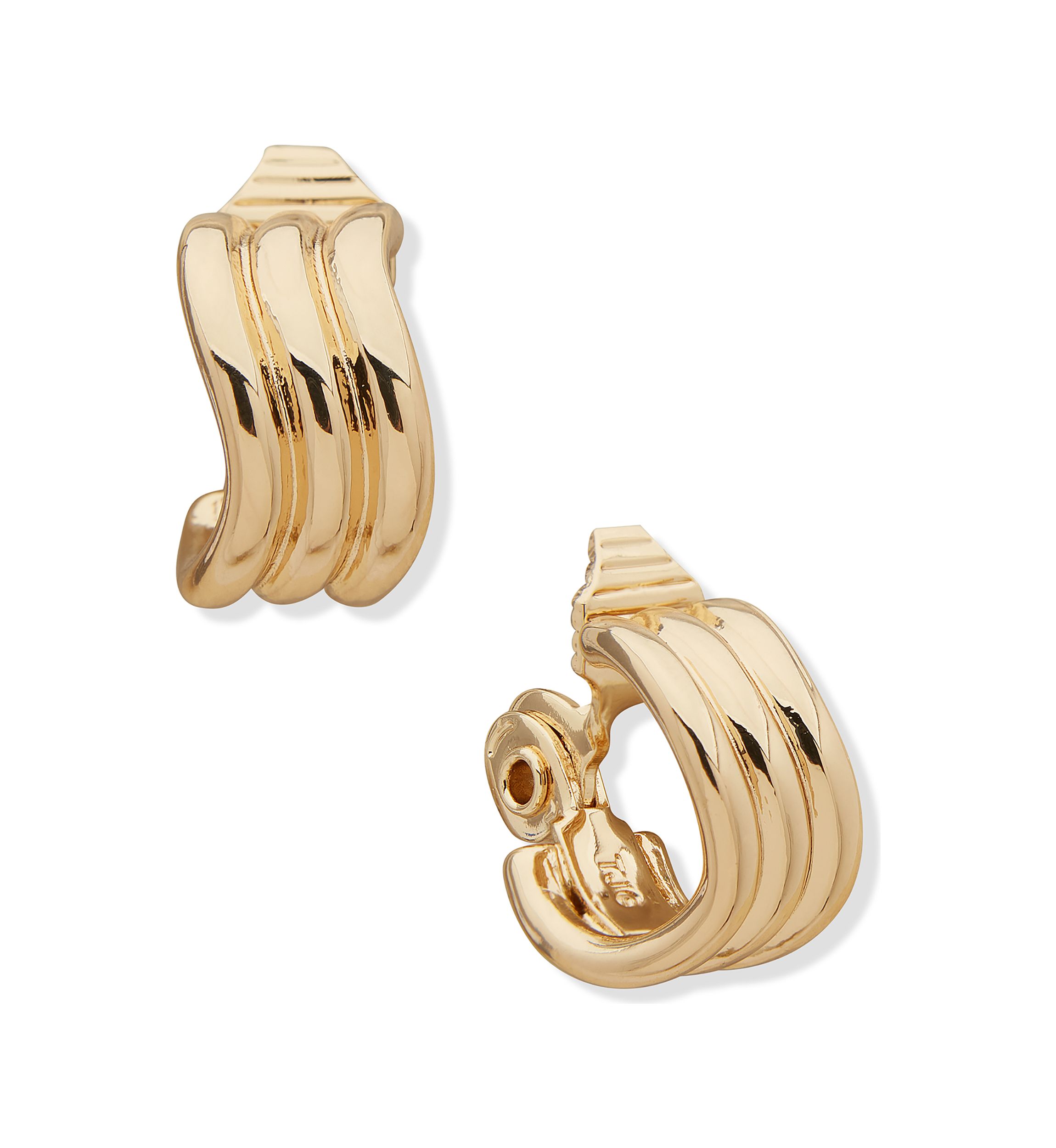 Gold Tone 16 Millimeter Hoop Clip Earrings