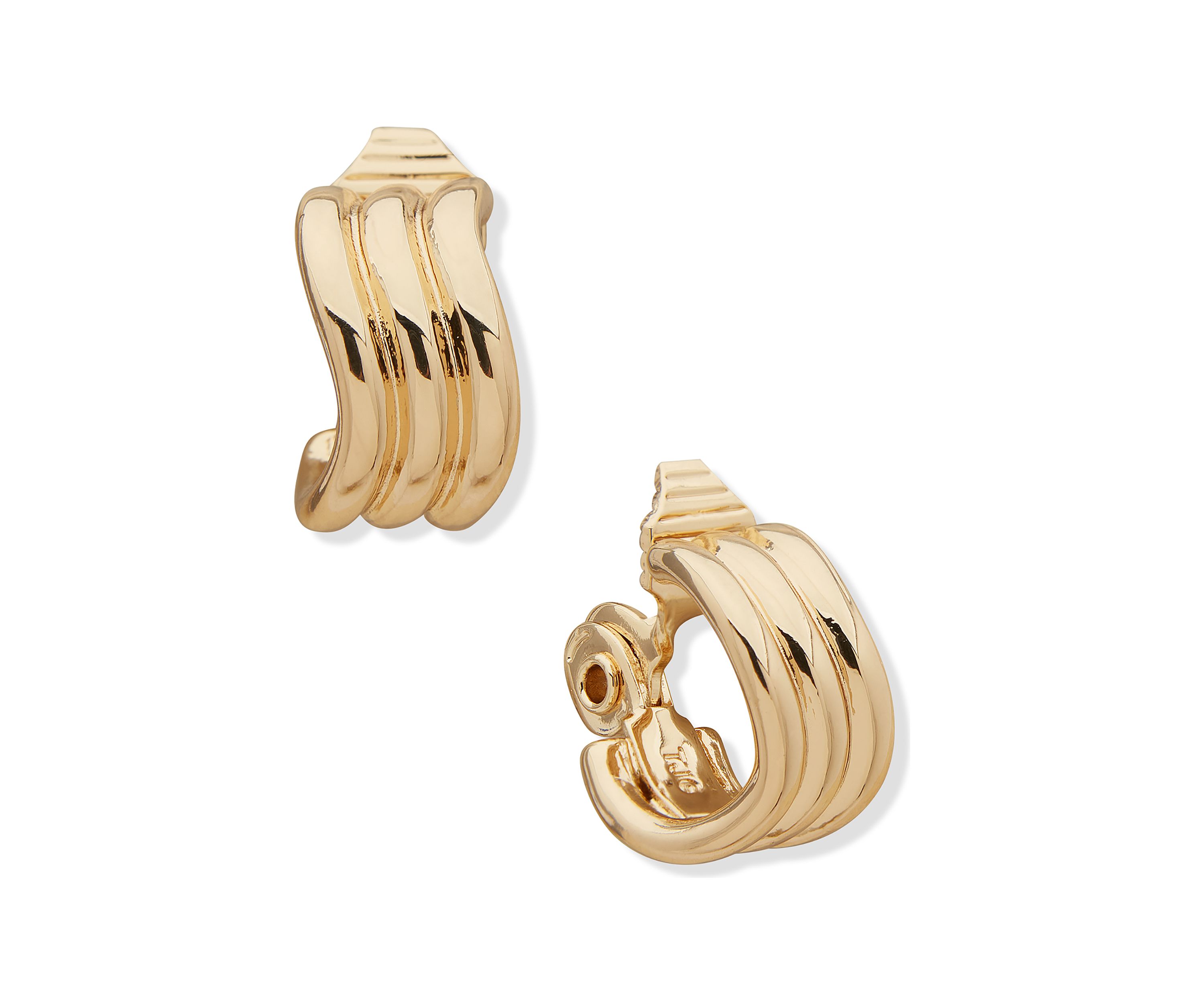 Gold Tone 16 Millimeter Hoop Clip Earrings