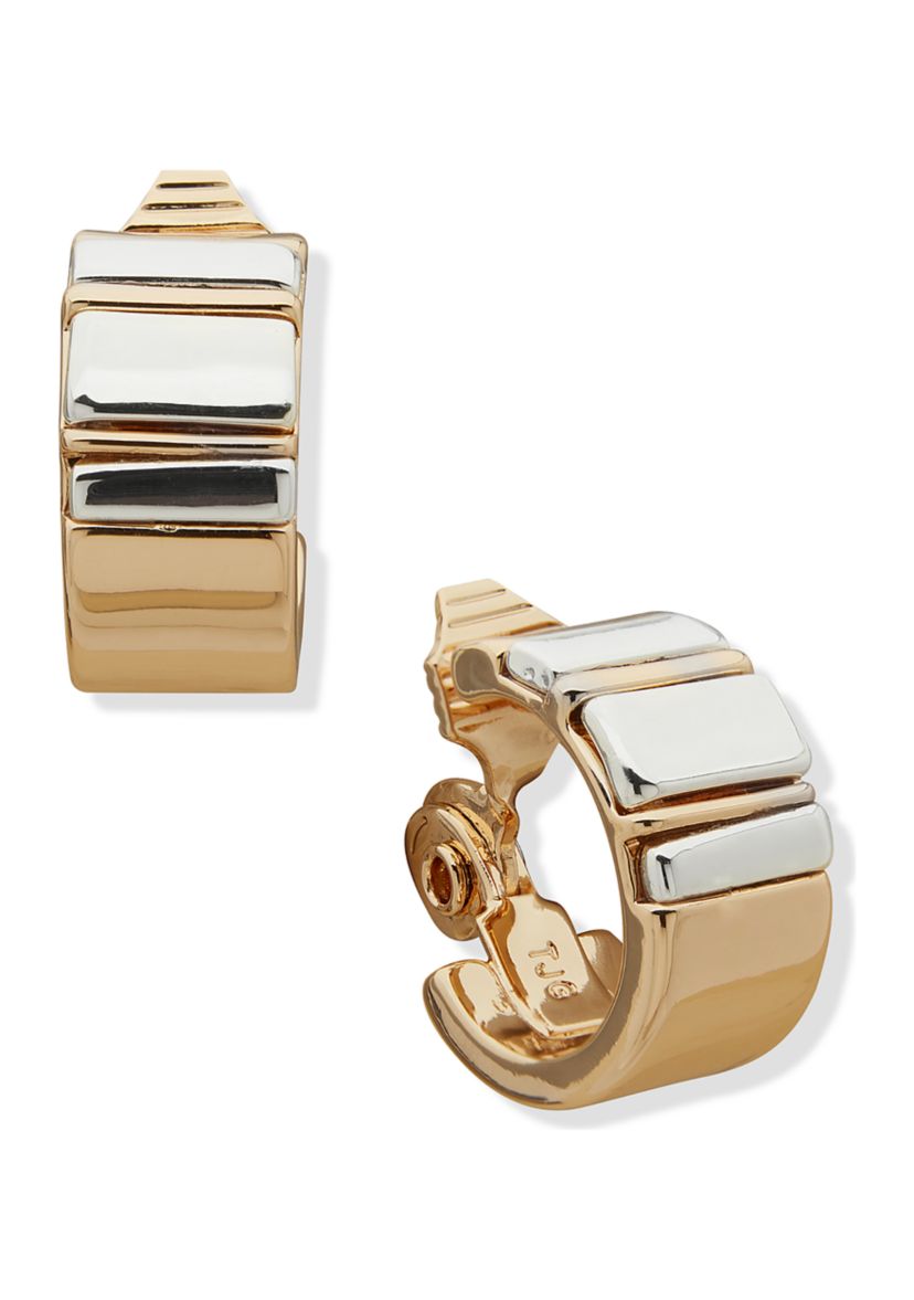 18 Millimeter Inlay Huggie Hoop Earrings
