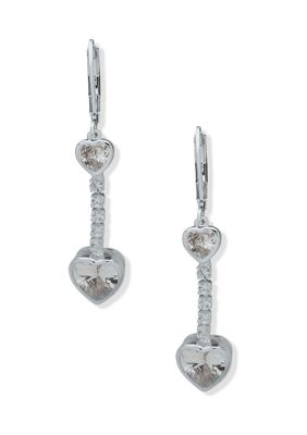Belk Silver Tone Crystal P Earrings
