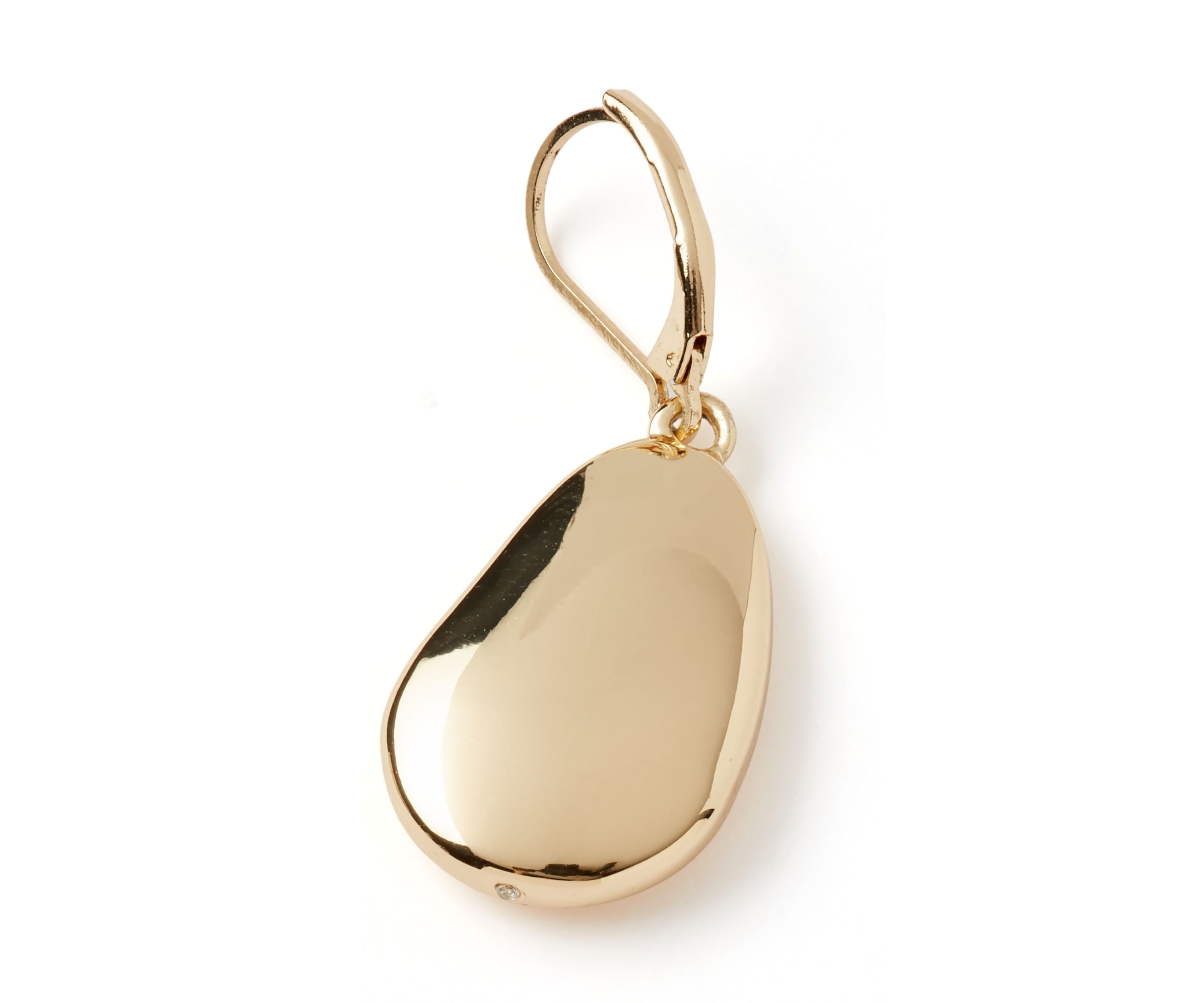 Gold Tone Pebble Drop Earrings