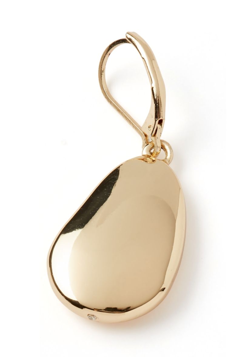Gold Tone Pebble Drop Earrings