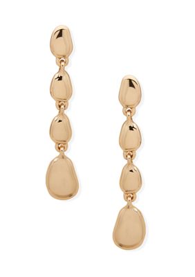 Gold Tone Post Linear Earrings