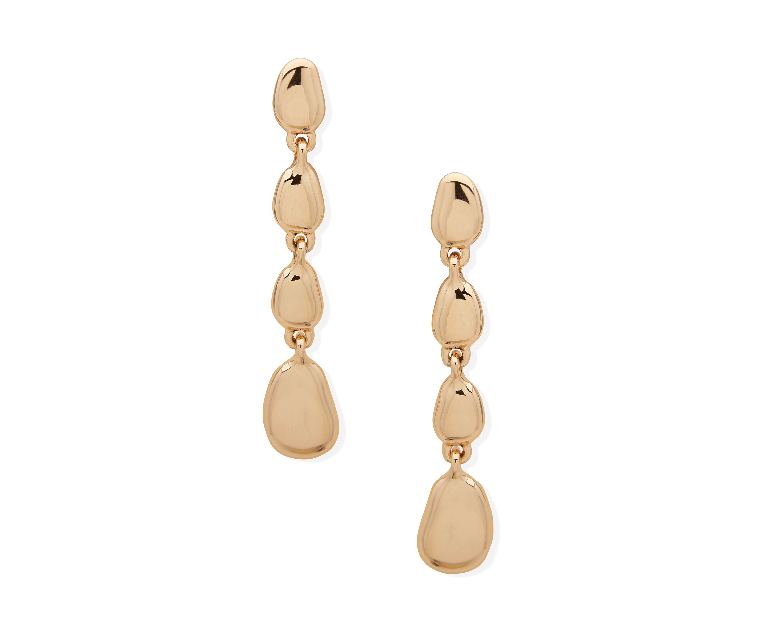 Gold Tone Post Linear Earrings