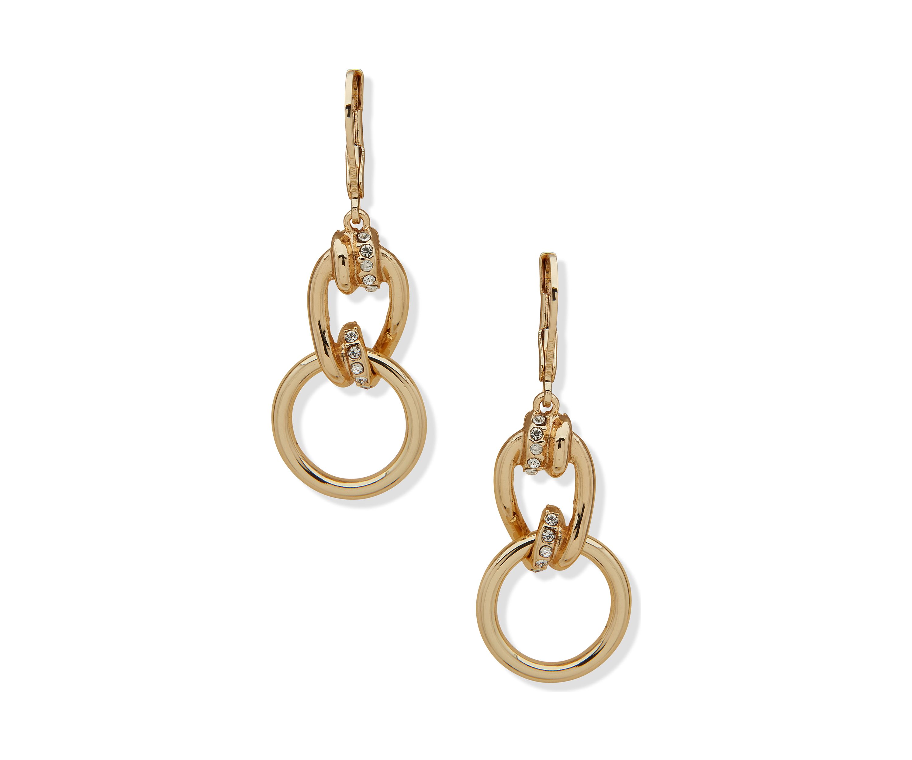 Gold Tone Link Drop Earrings