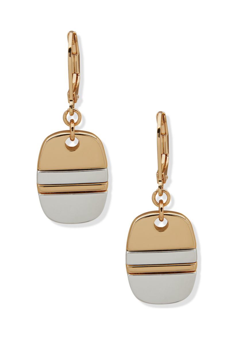 Dog Tag Drop Earrings