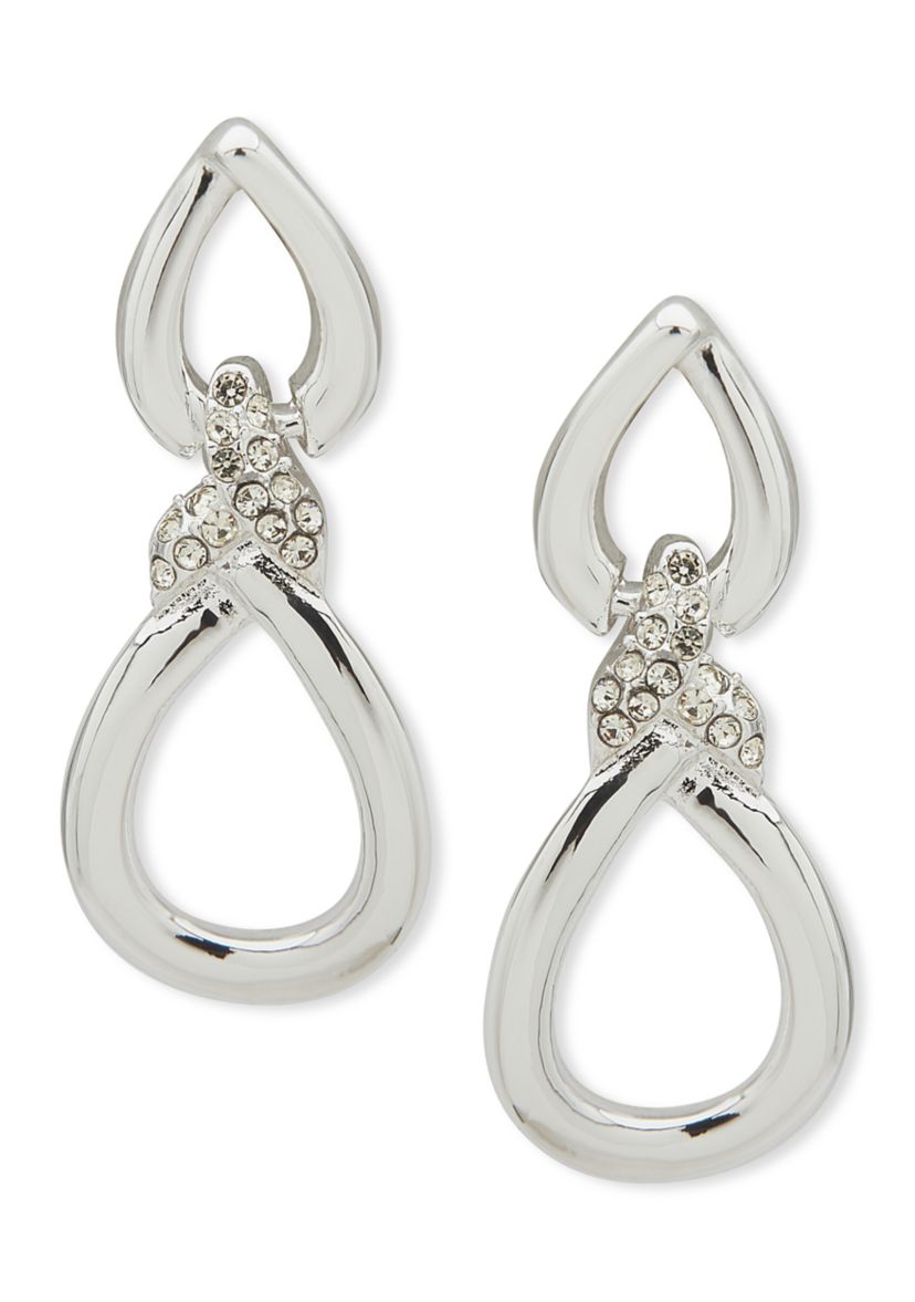Crystal Twist Drop Earrings