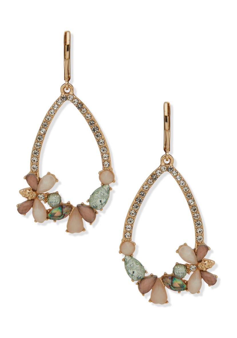 Gold Tone Multi Teardrop Bee Earrings