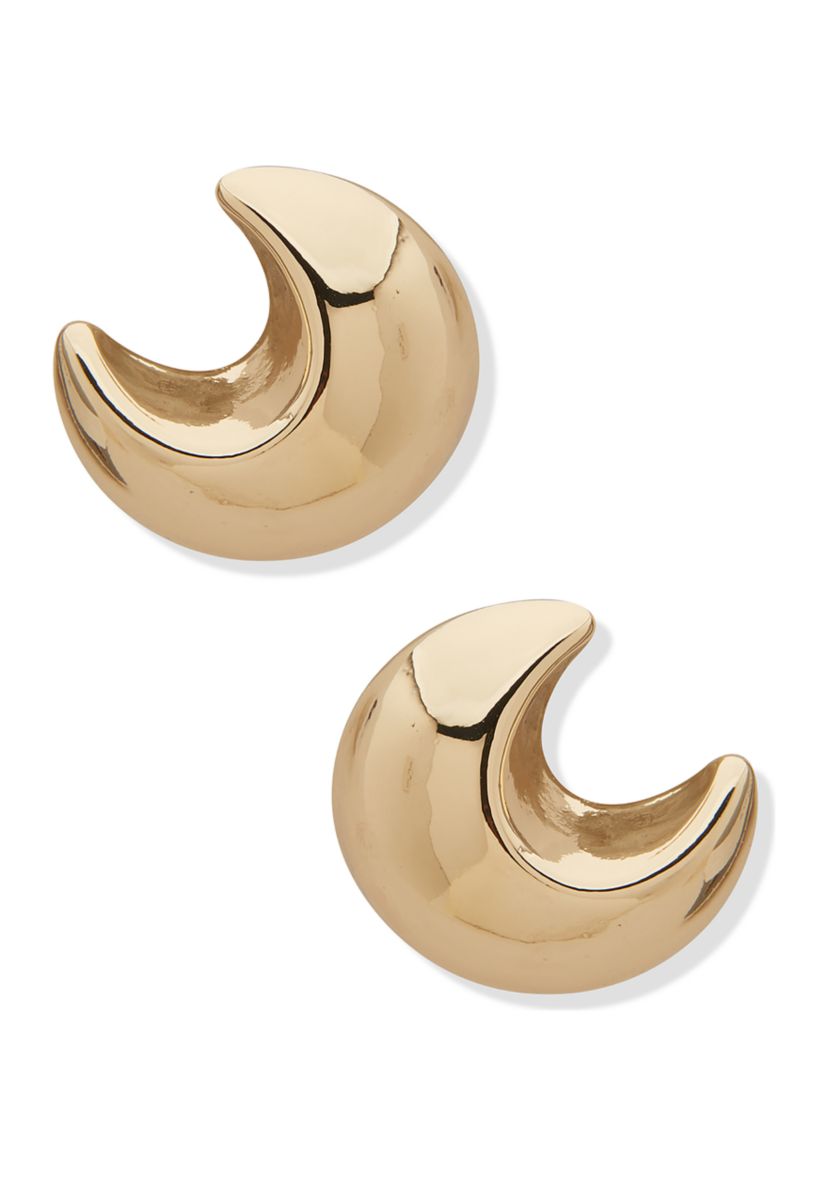 Gold Tone Puffy Earrings