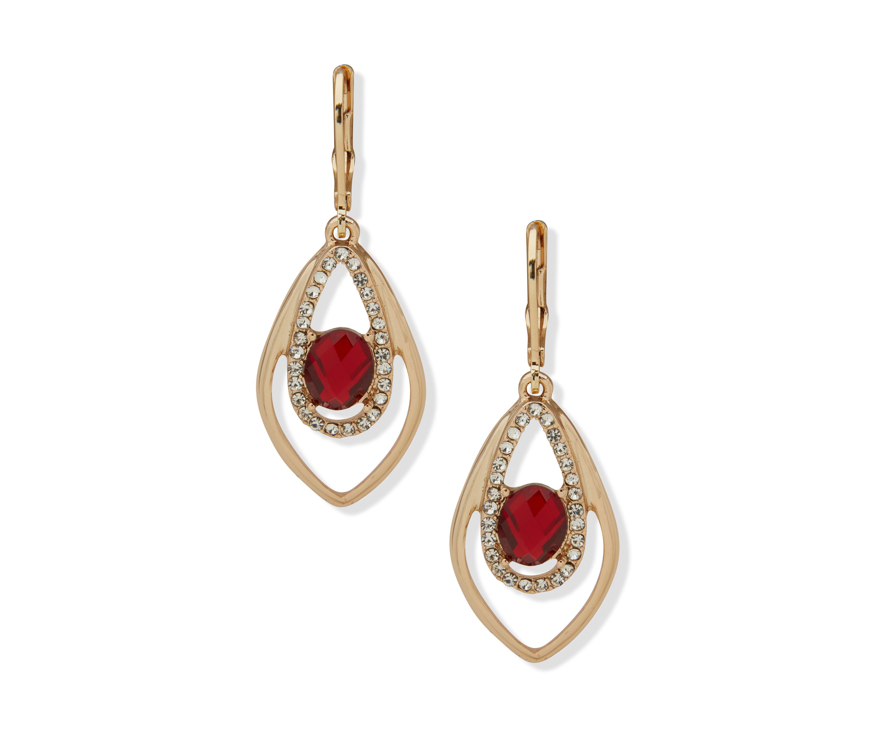 Red Crystal Orbital Earrings