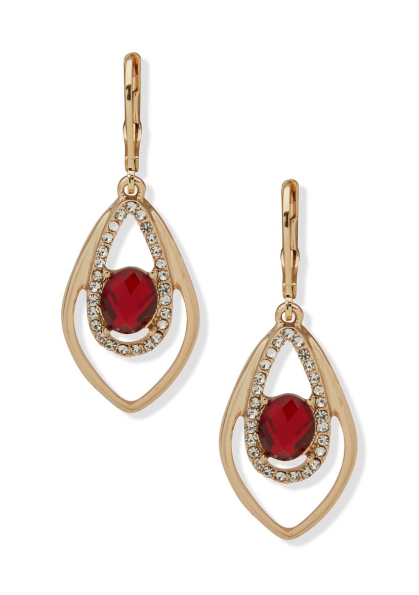 Red Crystal Orbital Earrings