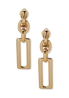 Anne Klein Link Drop Clip Earrings